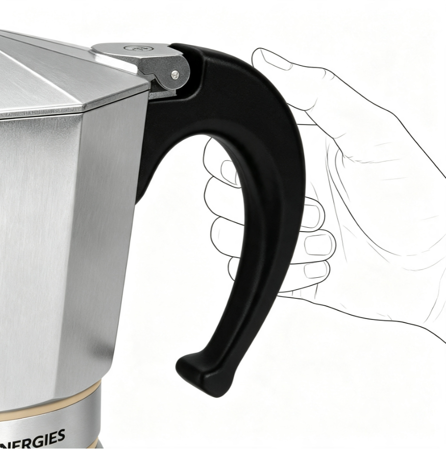 Cafetière Moka AVEL ENERGIES | Cafetière à Expresso pour Cuisinière, Extraction Traditionnelle